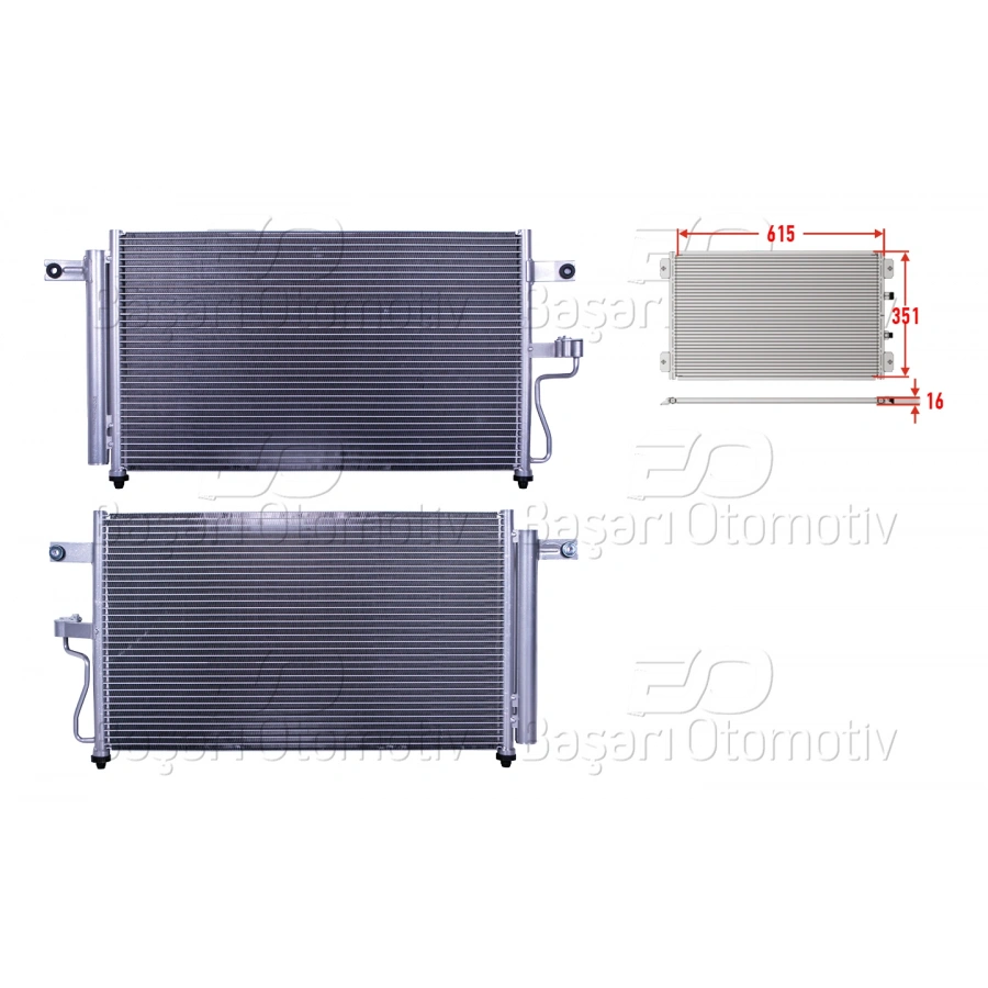 KLIMA RADYATORU 615X351X16 HYUNDAI ACCENT 2 1.3 1.5 1.6 00-05