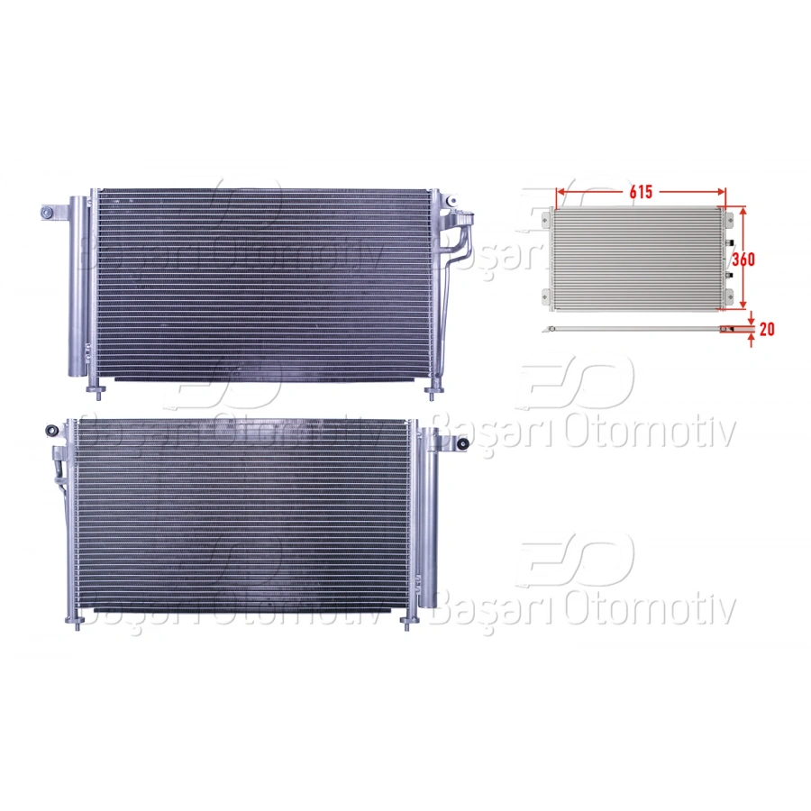 KLIMA RADYATORU 615X360X20 KIA RIO 2 1.4 1.6 CVVT 2005-2011