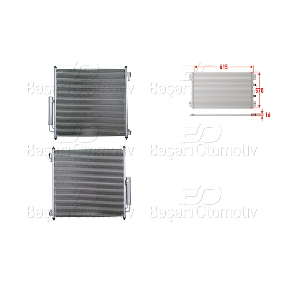 KLIMA RADYATORU 615X570X16 RANGE ROVER 3.0TD. 4.4TD. 2.0 SI4 12>