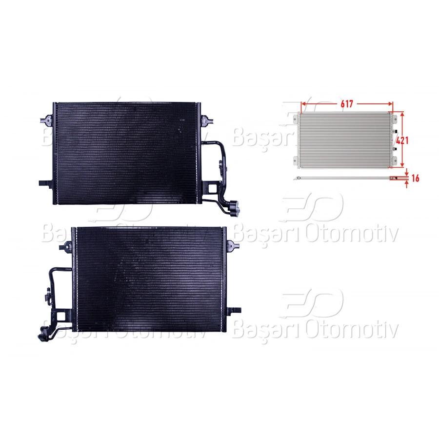 KLIMA RADYATORU 617X421X16 VW PASSAT SKODA SUPERB 1.6 1.8 T1.9 TDI 2.0 2.0 TDI 2.5 TDI 2.8 00 >