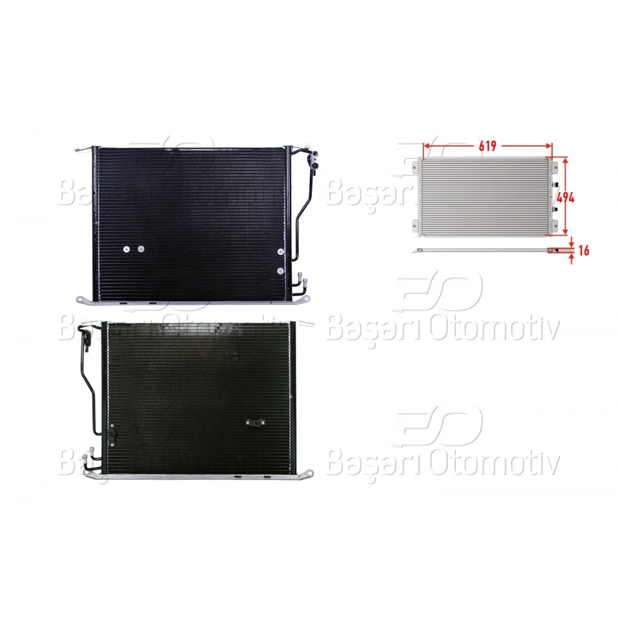 KLIMA RADYATORU 619X494X16 MERCEDES-BENZ 220 98>