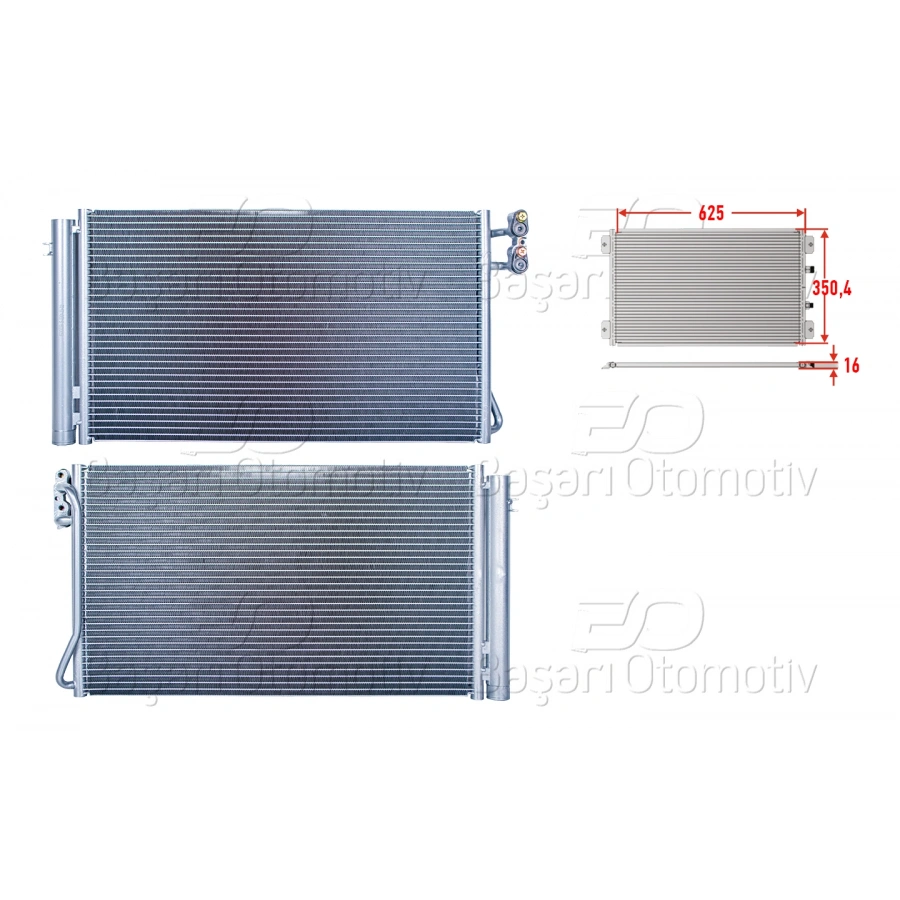 KLIMA RADYATORU 625X350,4X16 BMW 1 SERISI E81. E82. E87. E88. 3 SERISI E90. E91. E92. E93. X1 E84. Z4 E89 05> DIZEL