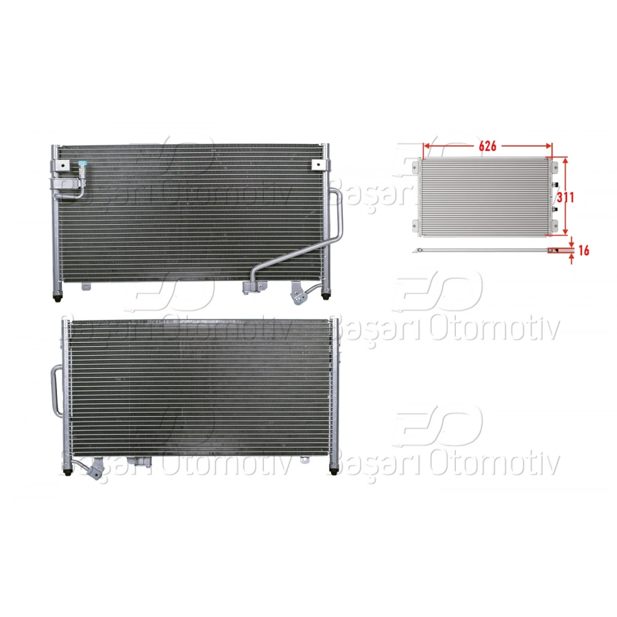 KLIMA RADYATORU 626X311X16 MAZDA 323 F 1.5. 1.8 94-98