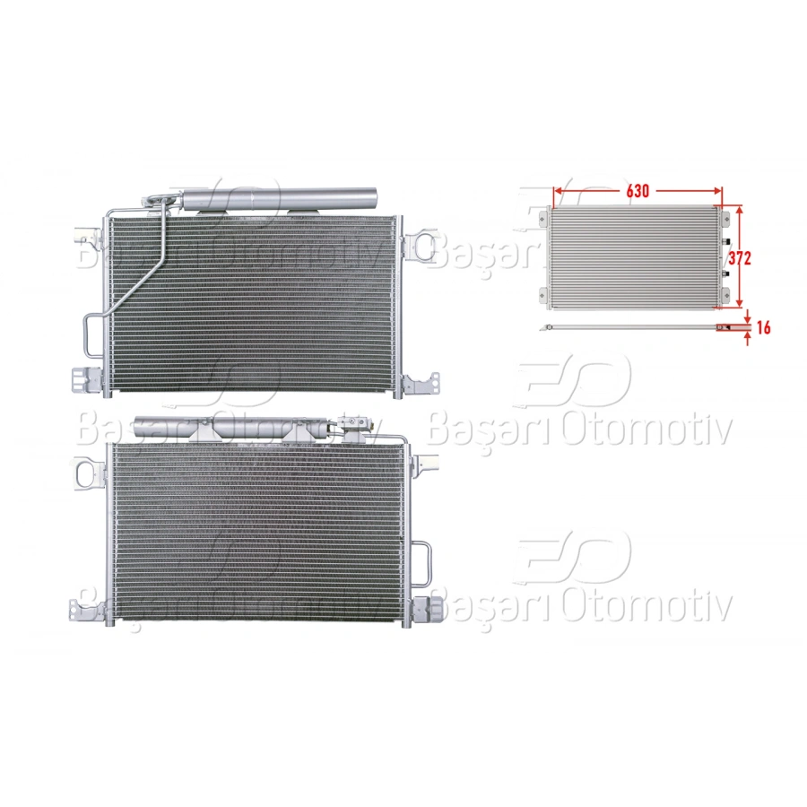 KLIMA RADYATORU 630X372X16 MERCEDES-BENZ 203. 209 00>