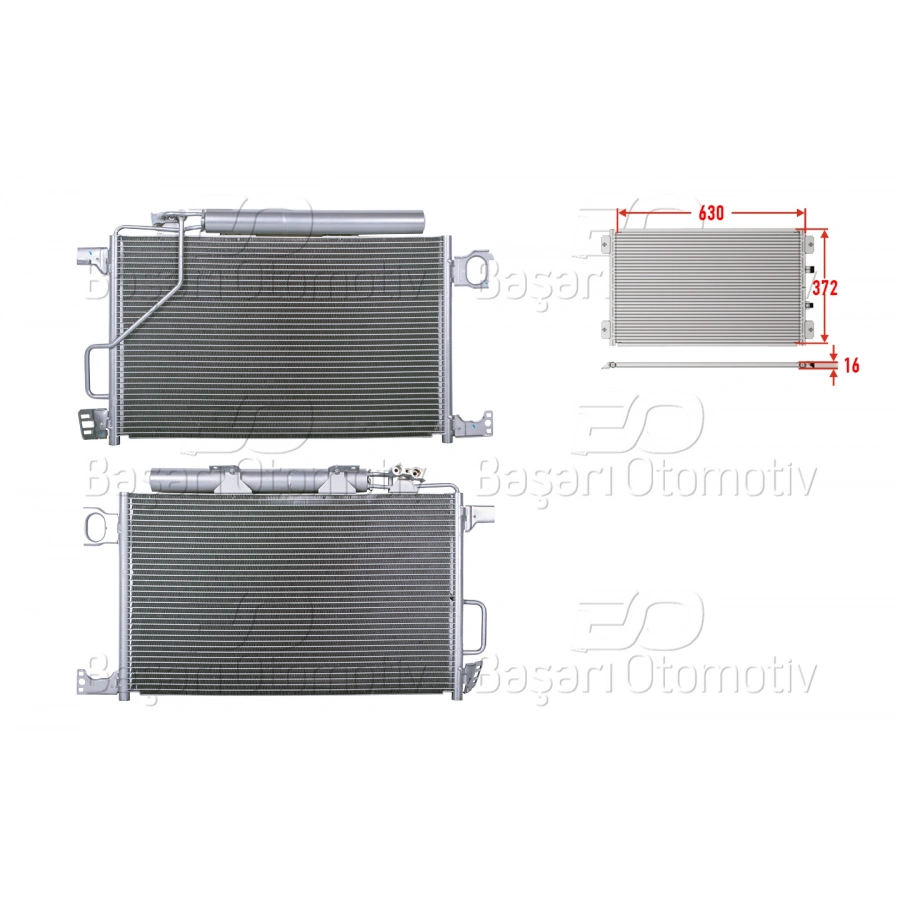 KLIMA RADYATORU 630X372X16 MERCEDES-BENZ 203 C180 C200 KOMP. C200CDI C220CDI 01>
