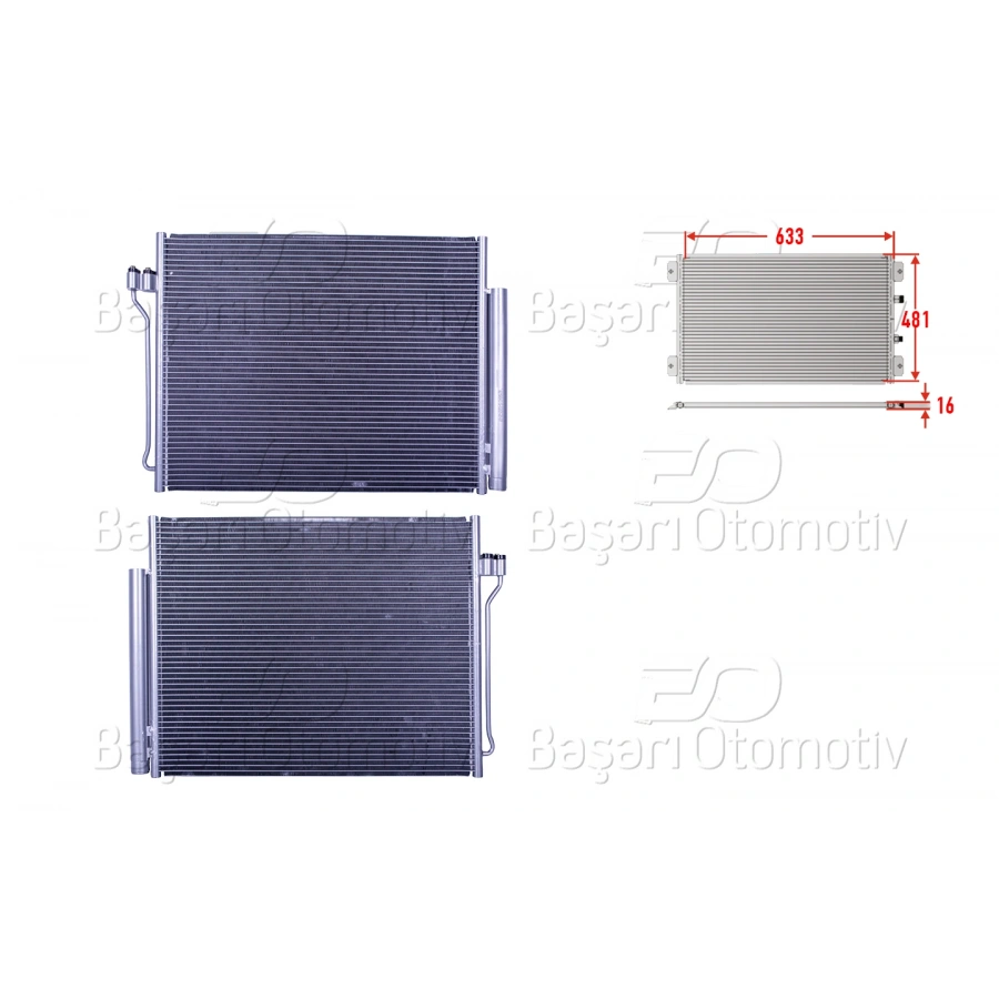 KLIMA RADYATORU 633X481X16 BMW 5 SERISI F07 F10 F11 6 SERISI F06 F12 F13 7 SERISI F01 F02 GHOST RR4 WRAITH RR5 DAWN RR6 08-19 BENZIN