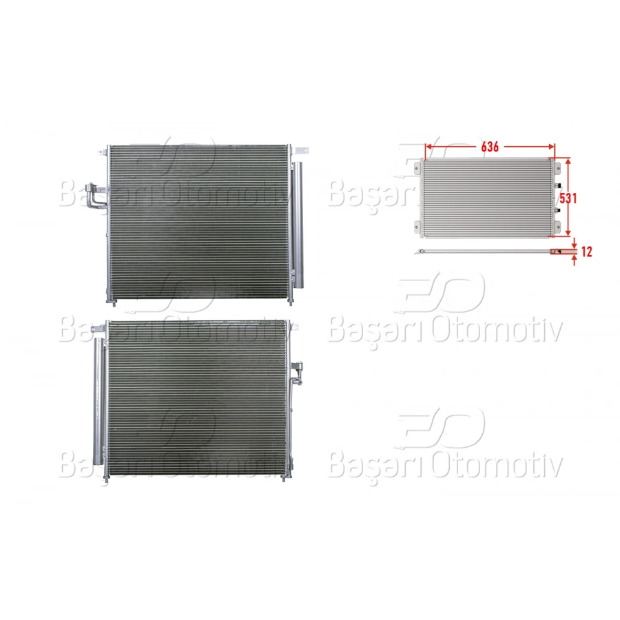 KLIMA RADYATORU 636X531X12 FORD RANGER. MAZDA BT50 12>