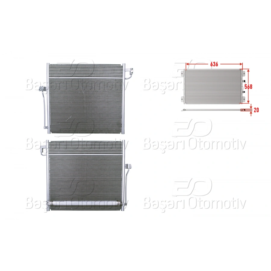 KLIMA RADYATORU 636X568X20 MERCEDES-BENZ W166. X166 GL. ML 11>