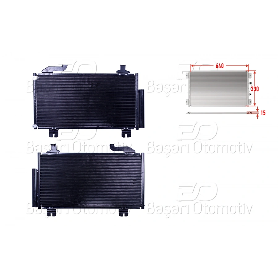 KLIMA RADYATORU 640X330X15 HONDA ACCORD 2.0. 2.4 08>