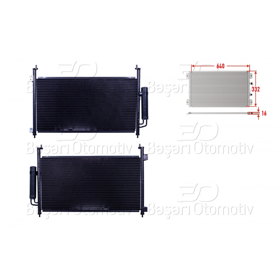 KLIMA RADYATORU 640X332X16 HONDA CIVIC HB 1.4 1.8 05-12