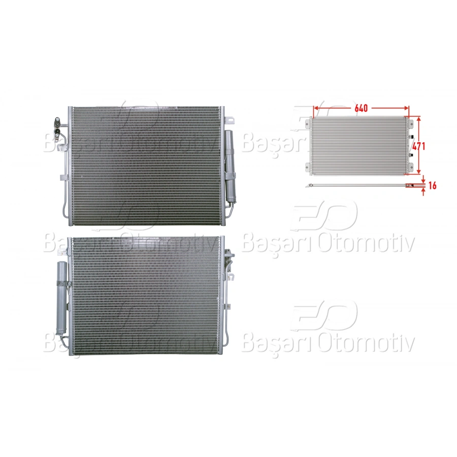 KLIMA RADYATORU 640X471X16 RANGE ROVER SPORT. DISCOVERY 2.7D