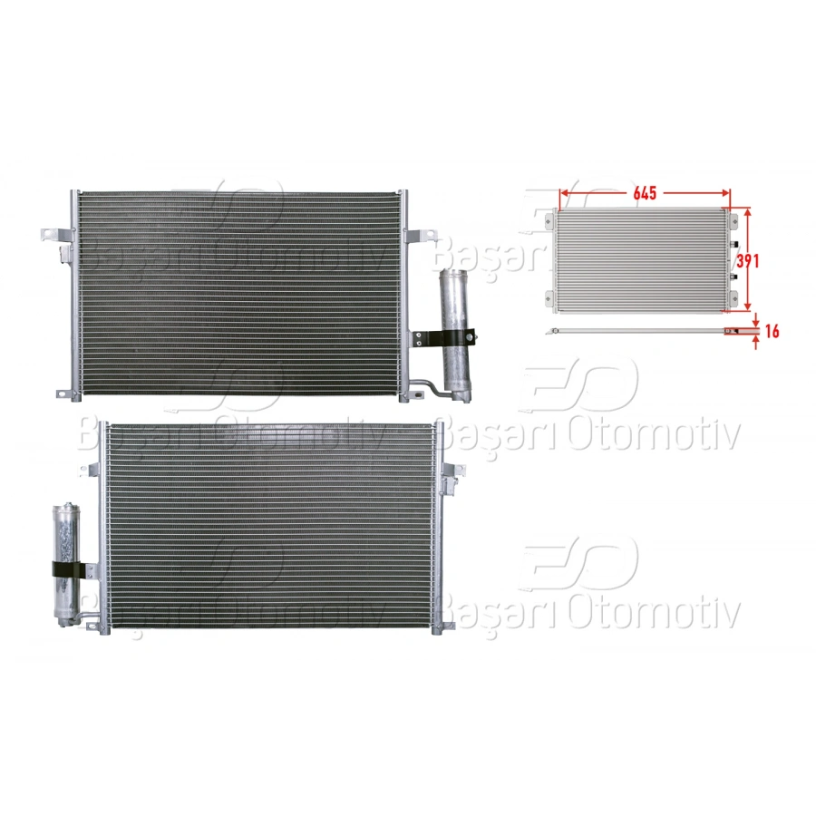 KLIMA RADYATORU 645X391X16 CHEVROLET LACETTI J200. NUBIRA 1.4. 1.6 1.8 05 >