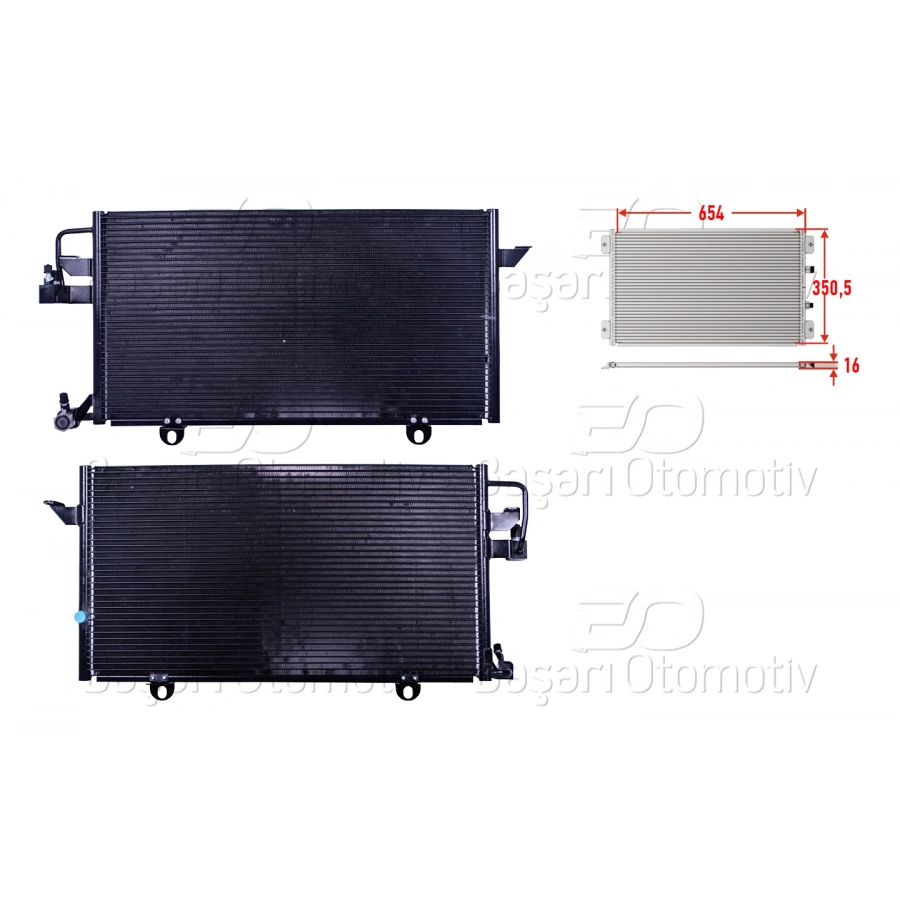 KLIMA RADYATORU 654X350,5X16 AUDI A80 1.6 E 2.0 E 2.6 2.8 91 >