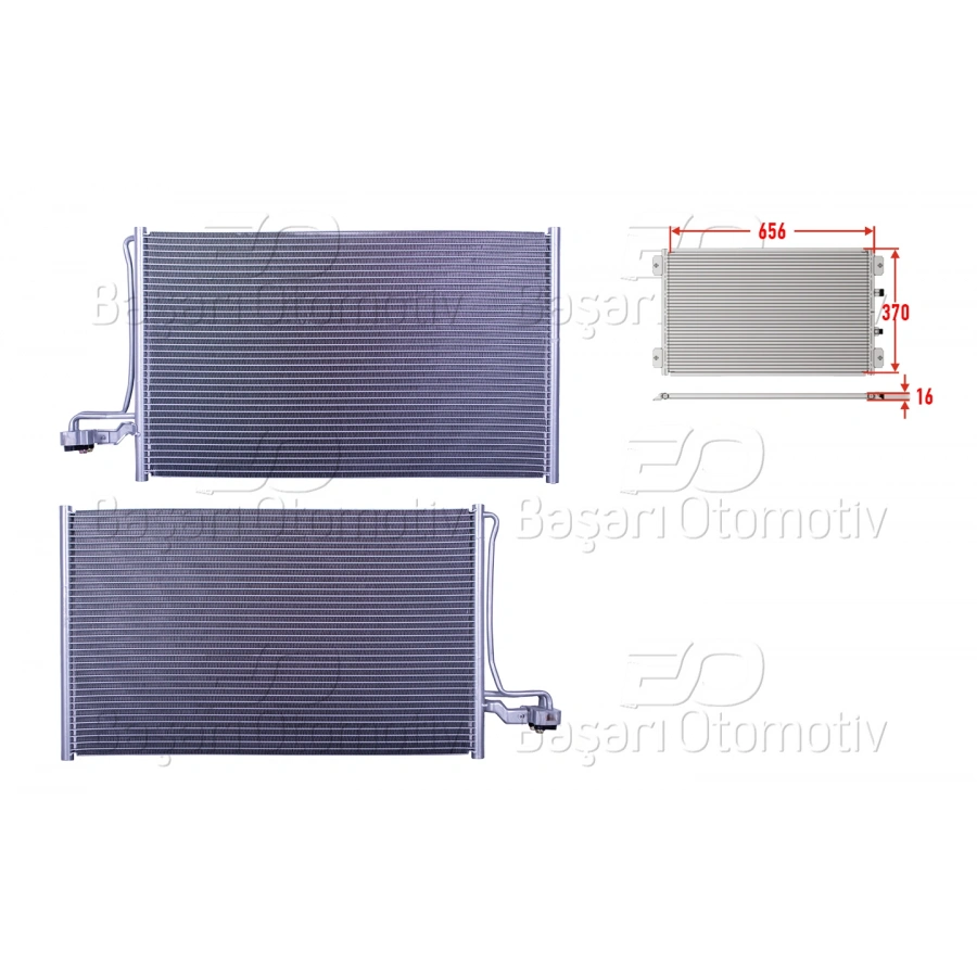 KLIMA RADYATORU 656X370X16 VOLVO S40 1.6D 2.0D. 2.4D 11>