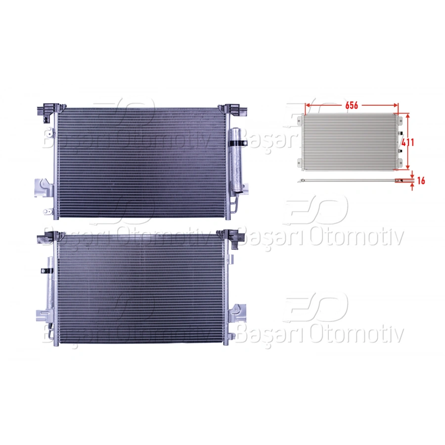 KLIMA RADYATORU 656X411X16 MITSUBISHI ASX. OUTLANDER . LANCER. CITROEN 4007.C4