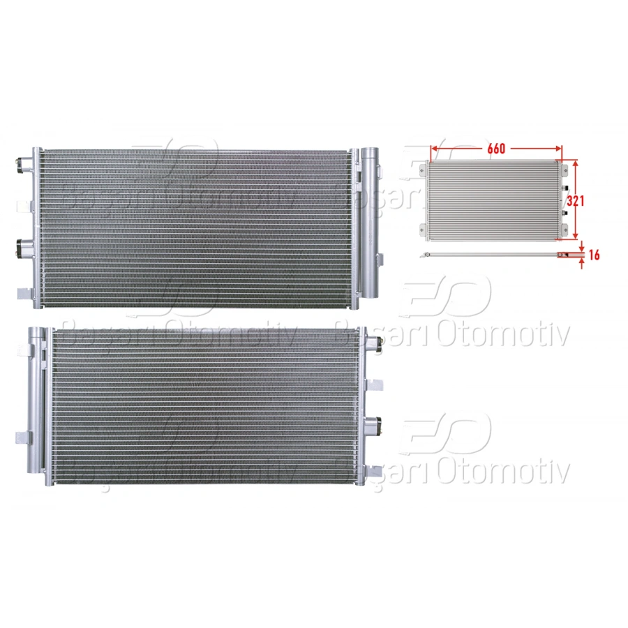 KLIMA RADYATORU 660X321X16 DACIA DUSTER 1.5 DCI DUSTER 1.5 DCI 10 >