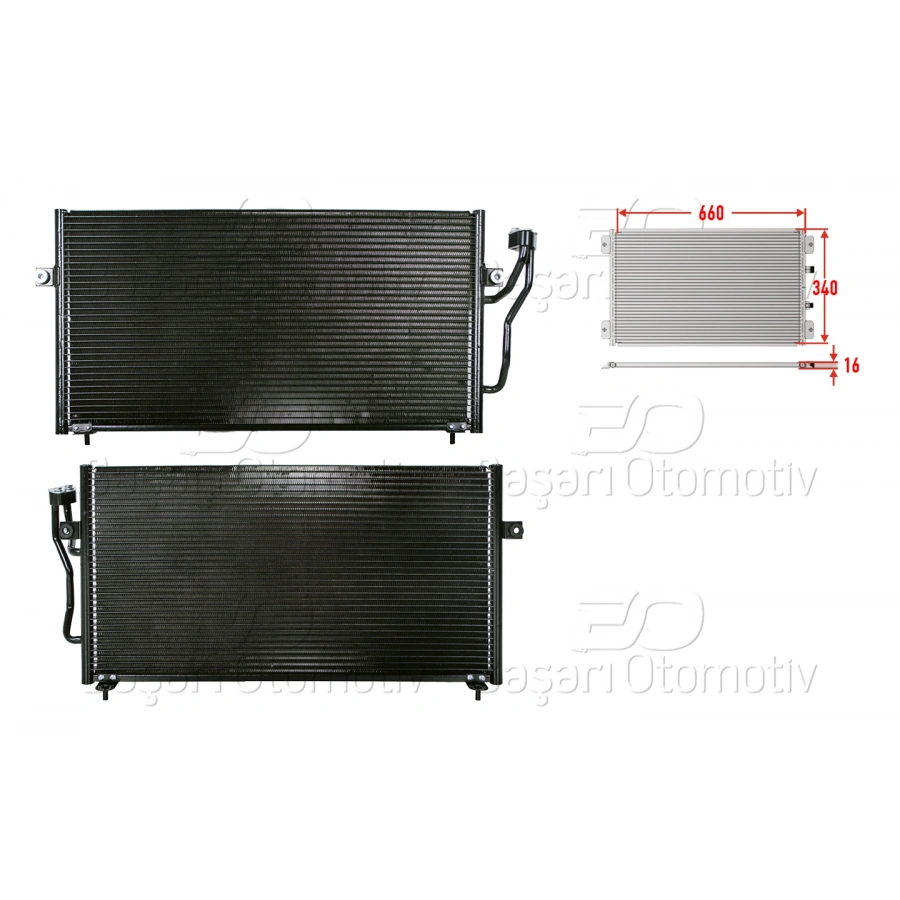 KLIMA RADYATORU 660X340X16 MITSUBISHI CARISMA 1.3 1.6 1.8 2.0 02>