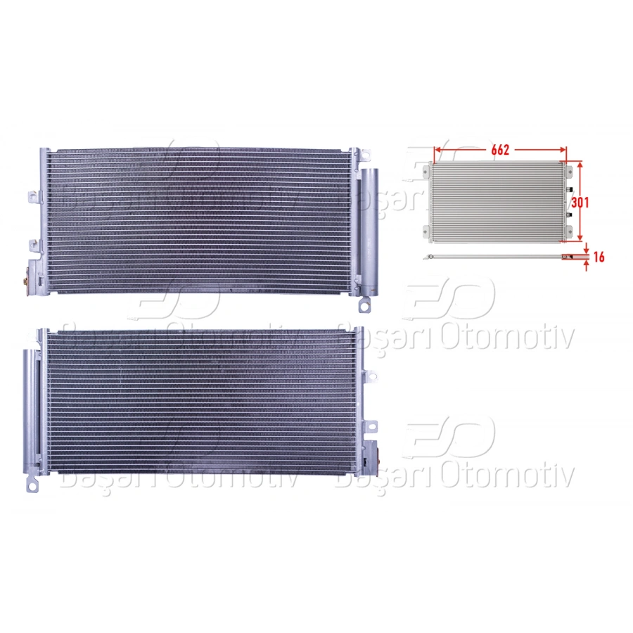 KLIMA RADYATORU 662X301X16 FIAT LINEA 1.3 MULTIJET DIZEL