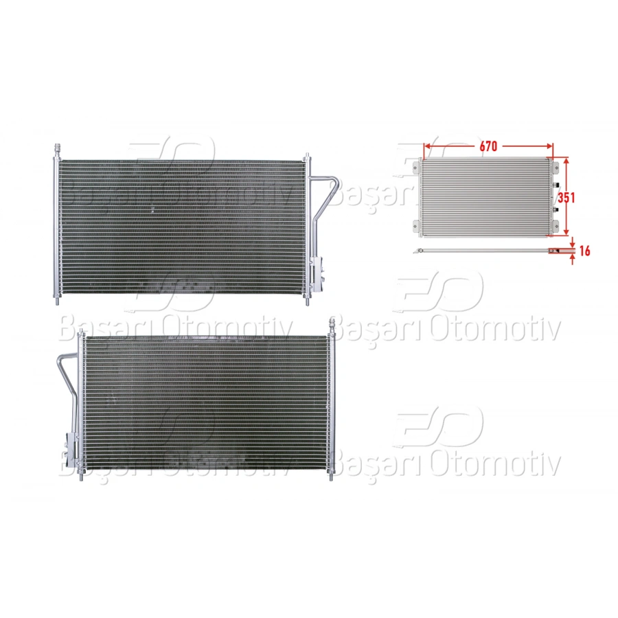 KLIMA RADYATORU 670X351X16 FORD FOCUS 98>