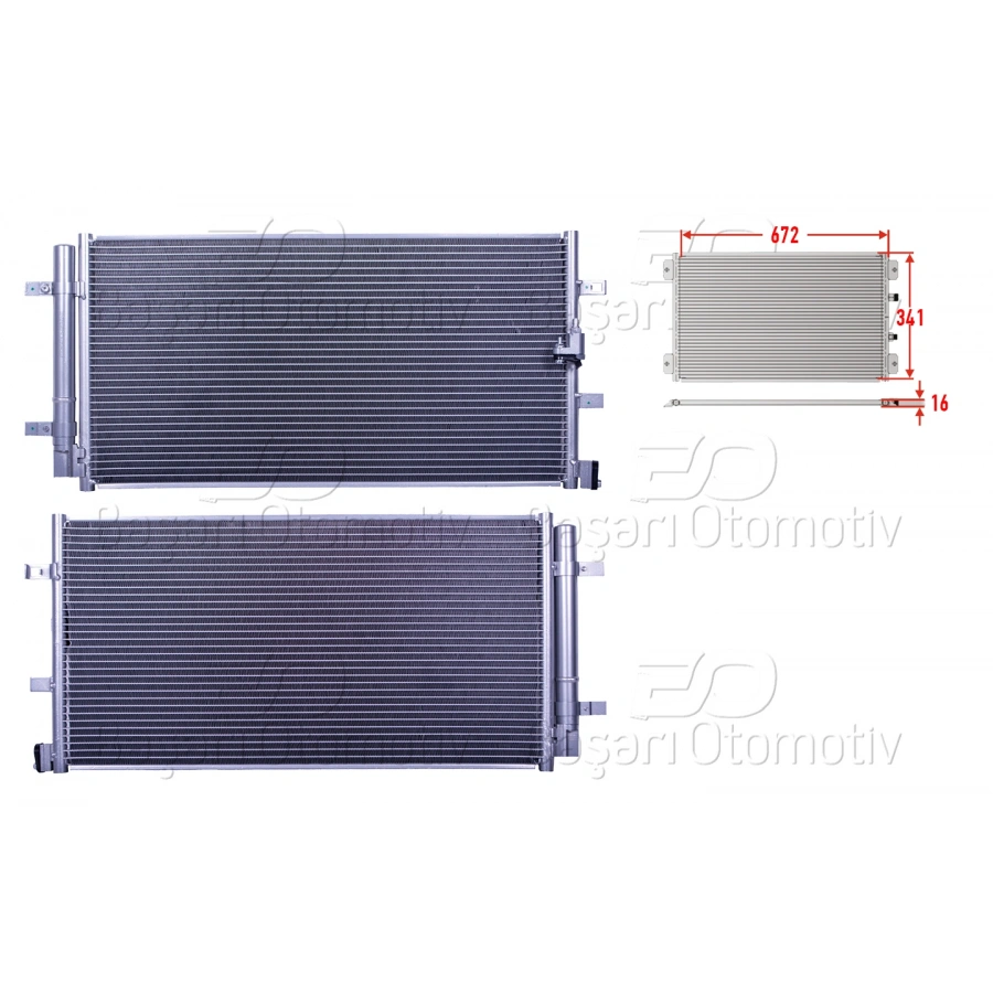 KLIMA RADYATORU 672X341X16 AUDI A4 A5 Q5 1.8 2.0 3.0 TDI 3.0 TFSI 3.2 FSI 08 >