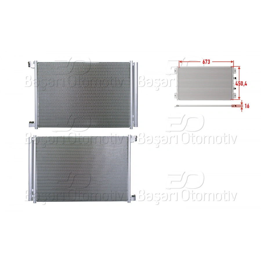 KLIMA RADYATORU 673X450,4X16 MERCEDES-BENZ C SERISI 205 KASA E SERISI 213KASA 14>