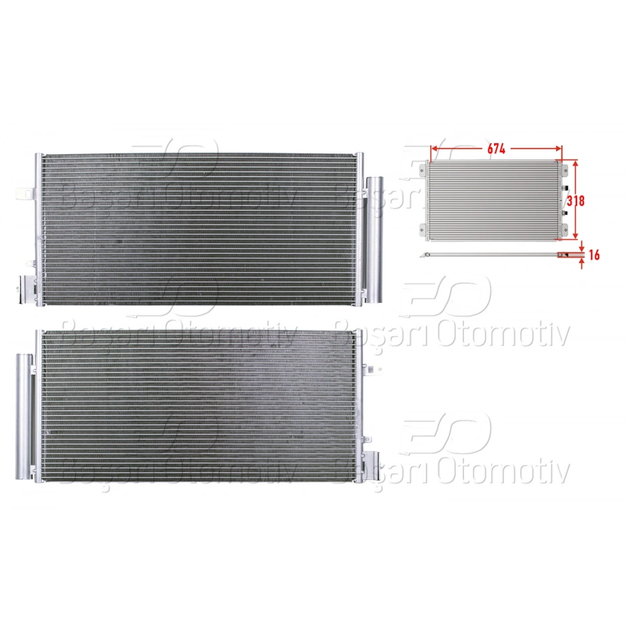 KLIMA RADYATORU 674X318X16 CHEVROLET AVEO T300 1.3 DIZEL. 1.4 11>