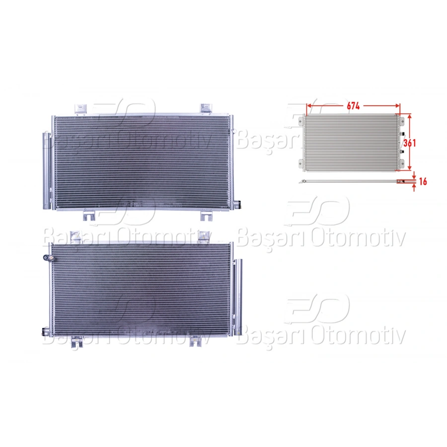 KLIMA RADYATORU 674X361X16 HONDA CIVIC 1.6I-DTEC 16>