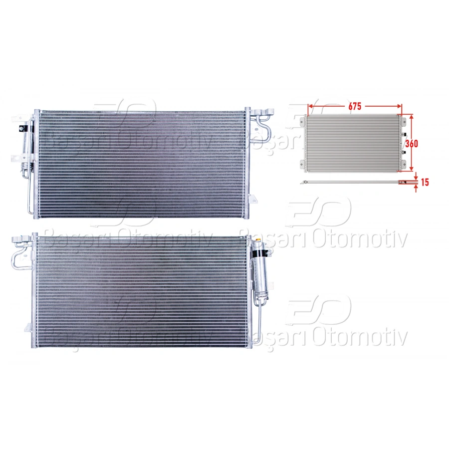 KLIMA RADYATORU 675X360X15 FORD FOCUS. C-MAX 1.5 ECOBOOST. KUGA 2.0TDI. 1.5ECOBOOST11>