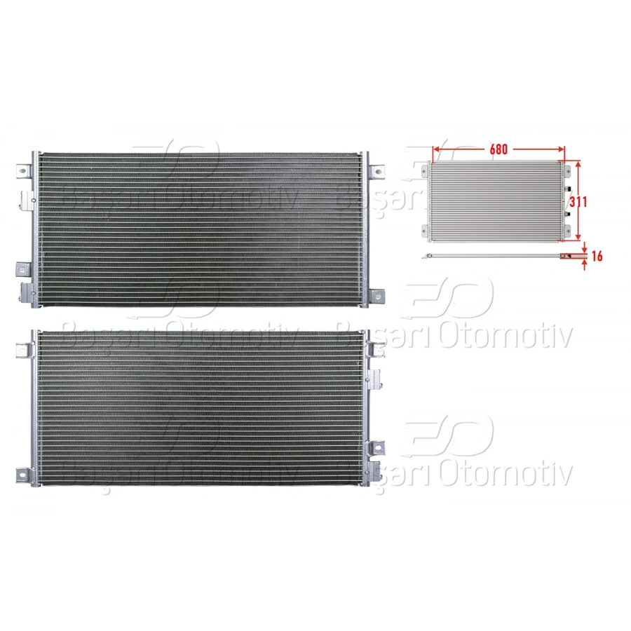 KLIMA RADYATORU 680X311X16 IVECO DAILY 3 35S 2003-2006 IVECO DAILY 4 35S 2006-2011