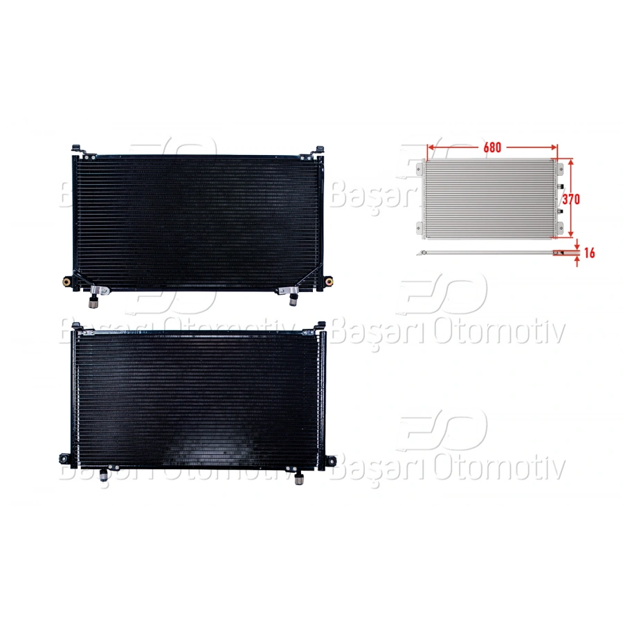 KLIMA RADYATORU 680X370X16 FORD MAVERICK (UDS, UNS) 2.4 i 96-98 NISSAN TERRANO 2 (R20) 2.4 4WD 96-07