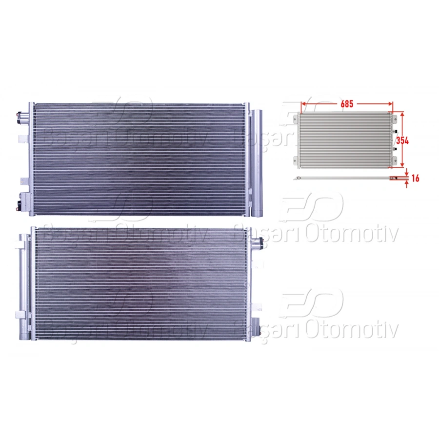 KLIMA RADYATORU 685X354X16 RENAULT MEGANE3 09>.FLUENCE 10>