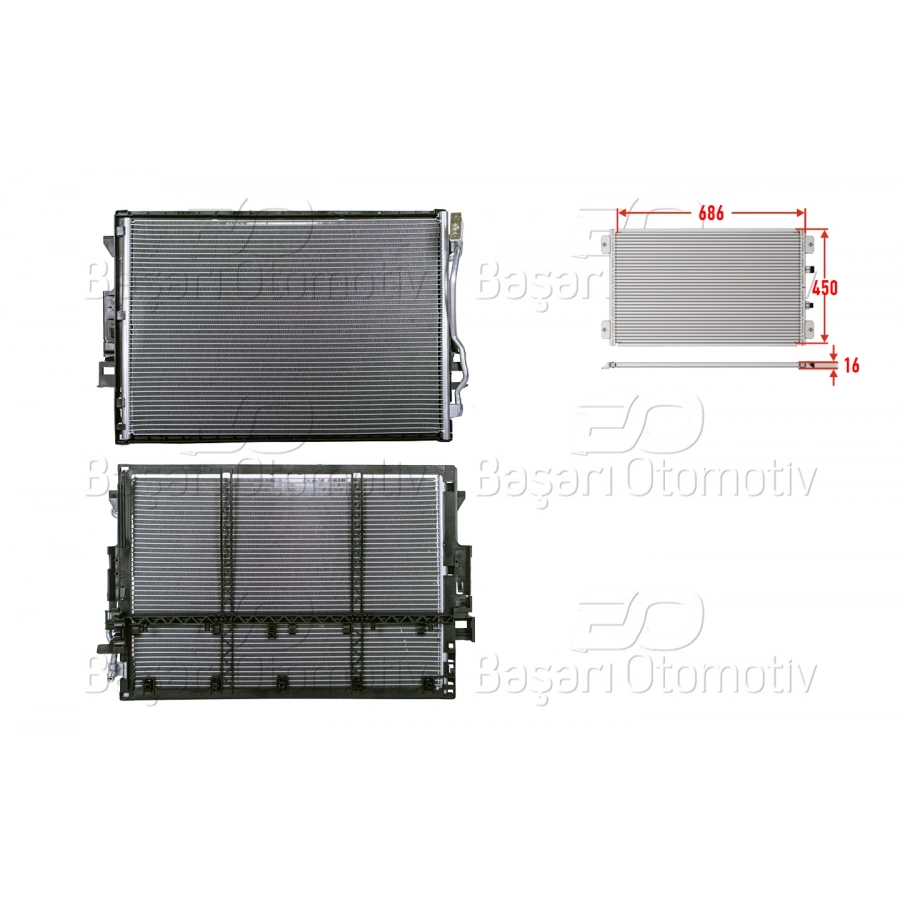 KLIMA RADYATORU 686X450X16 MERCEDES-BENZ 221 05>