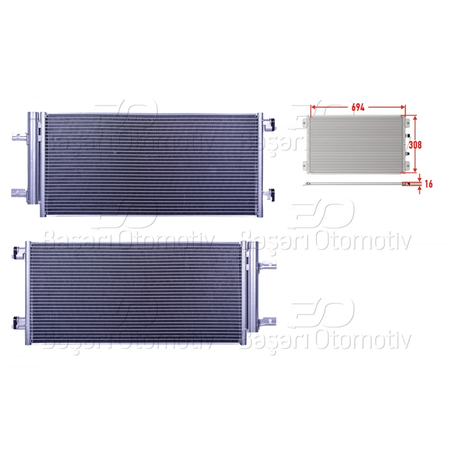 KLIMA RADYATORU 694X308X16 OPEL ASTRA K 1.0 1.4 TURBO 1.6 CDTI 1.6 TURBO 15 >