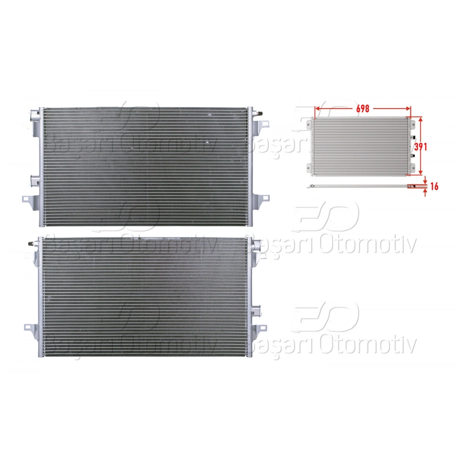 KLIMA RADYATORU 698X391X16 RENAULT LAGUNA 2 2.0 16 V 05 >