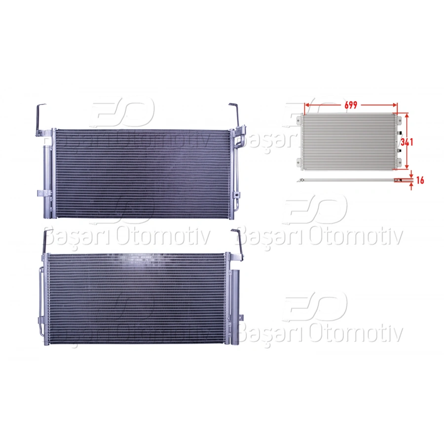 KLIMA RADYATORU 699X341X16 HYUNDAI SANTA FE 2.0 2.4 2.7 01-06