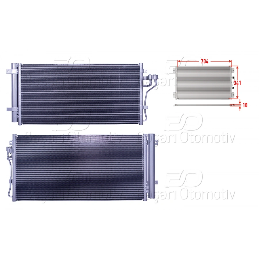KLIMA RADYATORU 704X341X18 HYUNDAI SONATA DIZEL 2.0CRDI 05>