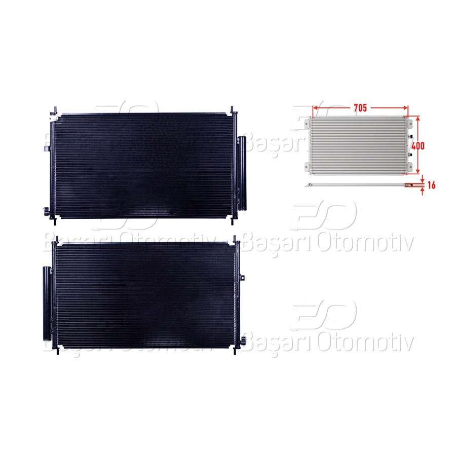 KLIMA RADYATORU 705X400X16 HONDA CR-V 4 1.6 I-DTEC 2013> HONDA CR-V 4 1.6 I-DTEC 2013>