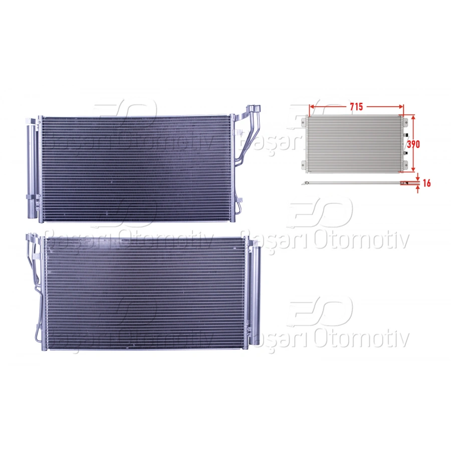 KLIMA RADYATORU 715X390X16 HYUNDAI SONATA 2.0I 16V