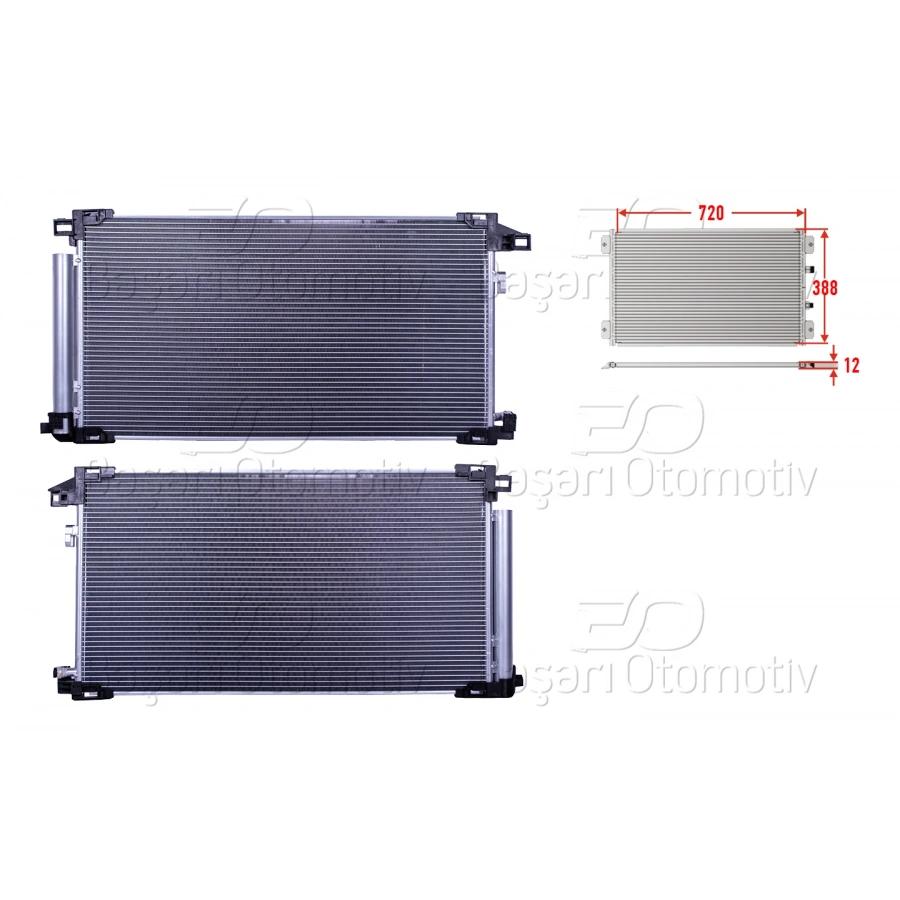 KLIMA RADYATORU 720X388X12 TOYOTA COROLLA SEDAN 1.8 VVTI HYBRID 2019> TOYOTA C-HR 1.8 HYBRID 2016>