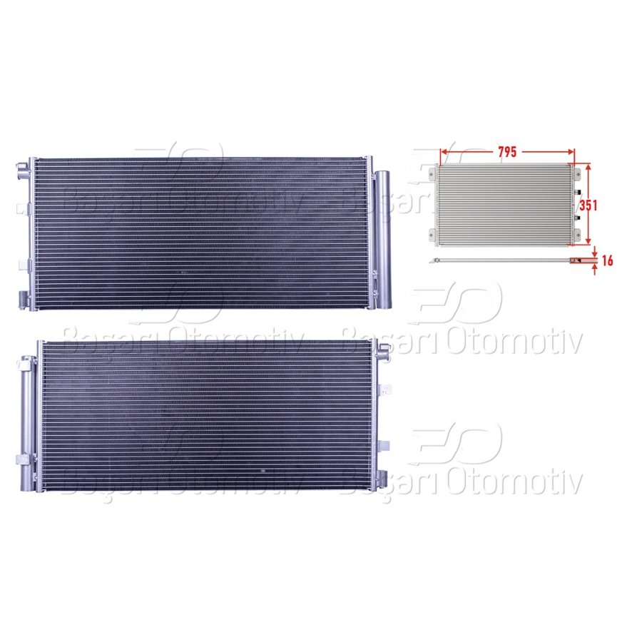 KLIMA RADYATORU 795X351X16 RENAULT MASTER 2.3CDTI 11>. OPEL MOVANO