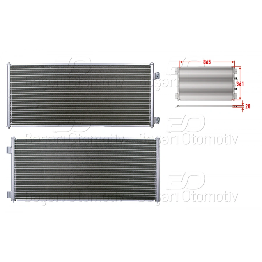 KLIMA RADYATORU 865X361X20 FORD TRANSIT 00>