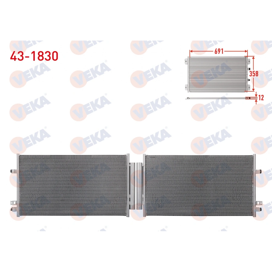 KLIMA RADYATORU FIAT 500X 1.3 MJT - 1.4 - 1.6 MJT 2014- / JEEP RENEGADE 1.3 MJT - 1.4 - 1.6 MJT 2014-