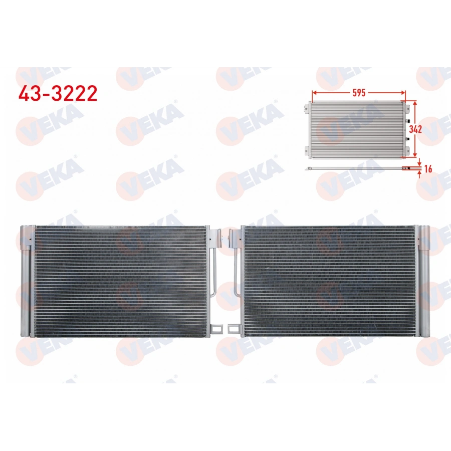 KLIMA RADYATORU FIAT FIORINO (225) 1.3 MJT 2007- PUNTO 1.2 - 1.4 2012- / ALFA ROMEO GIULIETTA 1.4 2010-2017 / OPEL CORSA 1.4 2014- / PEUGEOT BIPPER 1.4 HDI 2007-