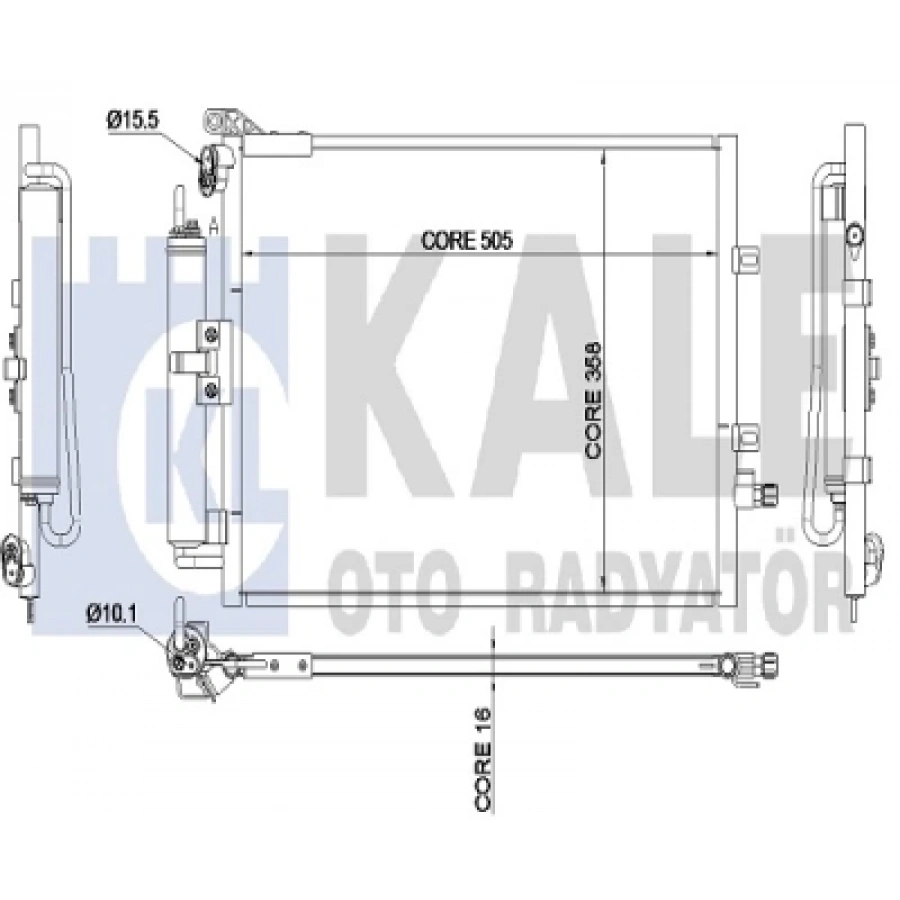 KLIMA RADYATÖRÜ KONDENSER/BRAZING (AL/AL)/505X380X16/KURUTUCUSUZ CLIO III/MODUS 1.5DCI 04-