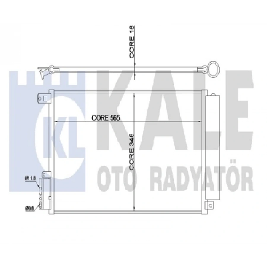 KLIMA RADYATÖRÜ KONDENSER/BRAZING (AL/AL)/565X346X16 DOBLO III/ALFA ROMEO/COMBO 1.4 09-