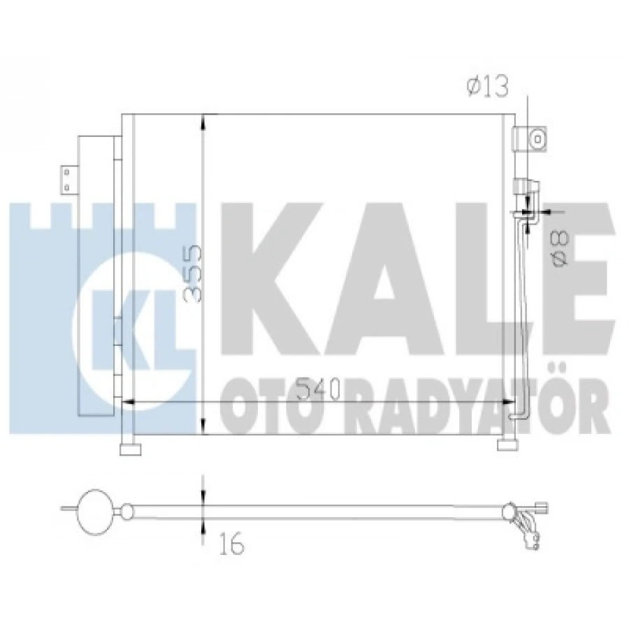 KLIMA RADYATÖRÜ KURUTUCU ILE BRAZING 500X360X16 RIO 1,5 DIZEL 2005-