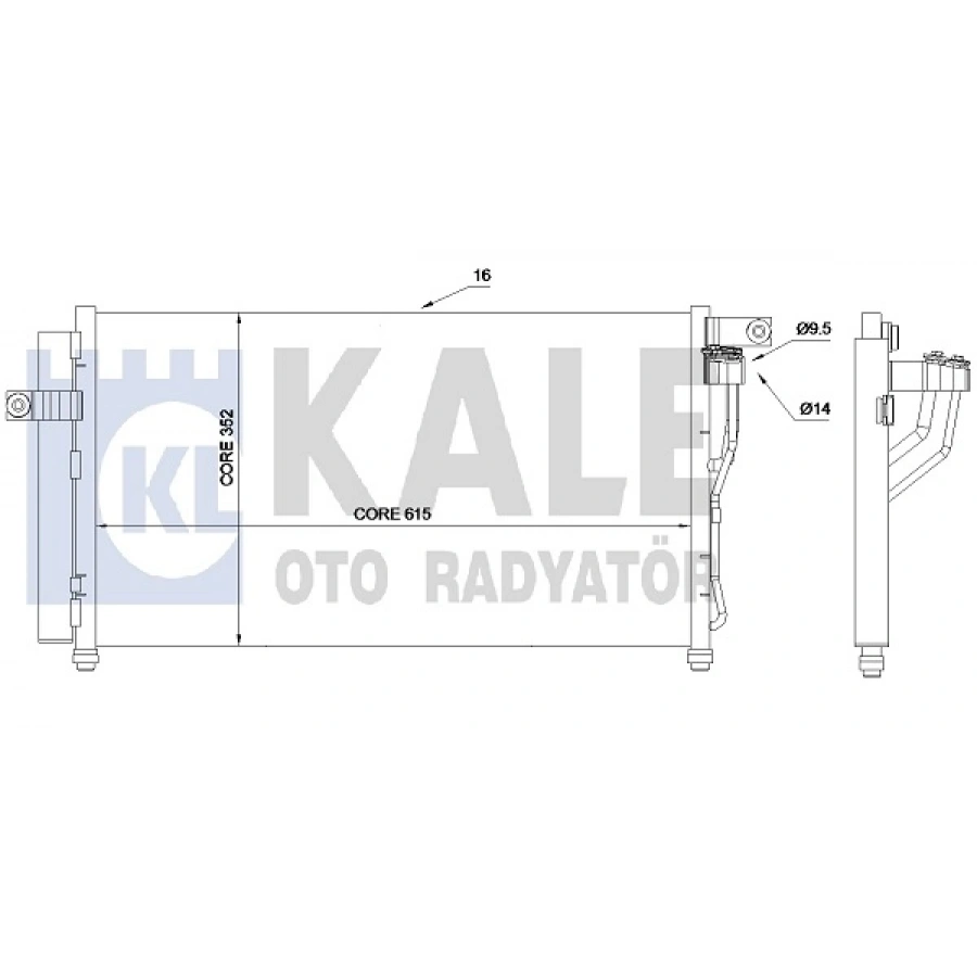 KLIMA RADYATÖRÜ KURUTUCU ILE BRAZING 615X352X16 ACCENT ERA 1,4-1,6 BENZIN 2006-