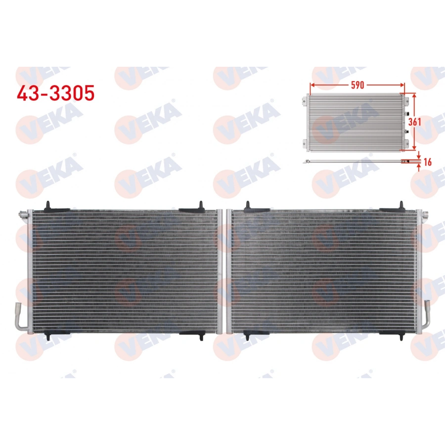 KLIMA RADYATORU PEUGEOT 206 (2A/C) 1.4i 16v A-T/M-T 5 BACAKLI 1998-2006