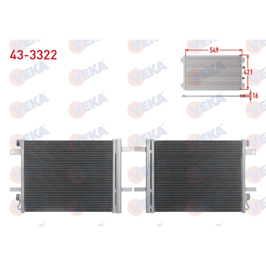 KLIMA RADYATORU PEUGEOT 408 1.2 PureTech / DS 4 1.2, 1.5, 1.6 / OPEL ASTRA L 1.2, 1.5