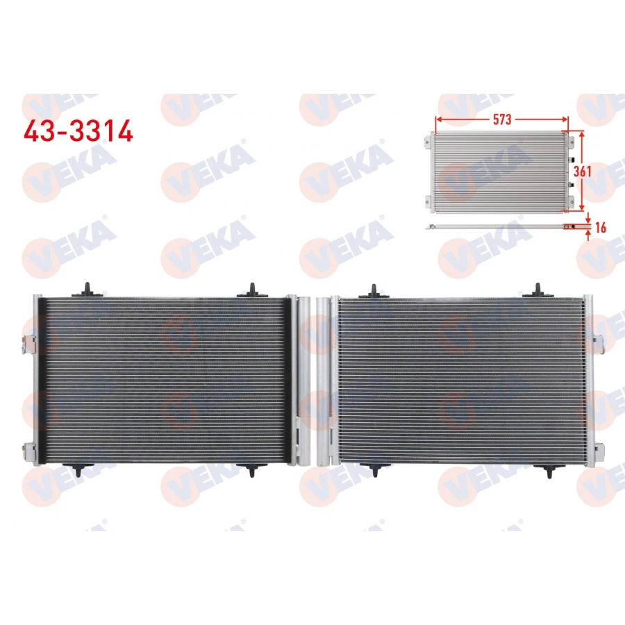 KLIMA RADYATORU PEUGEOT 508 I 1.6 HDI, 1.6 E-HDI, 1.6 BlueHDI, 1.6 THP, 1.6 VTI 2010-2018 / CITROEN C5 III (X7) 1.6 HDI, 1.6 E-HDI, 1.6 THP 2008-2015